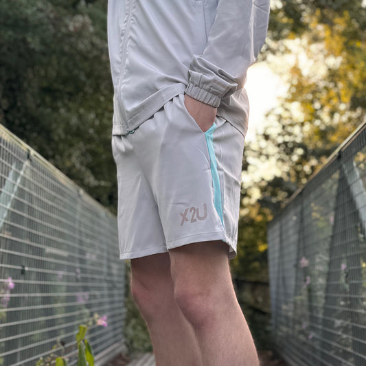 Aspect 1.0 Shorts - Platinum Grey / Aqua Blue